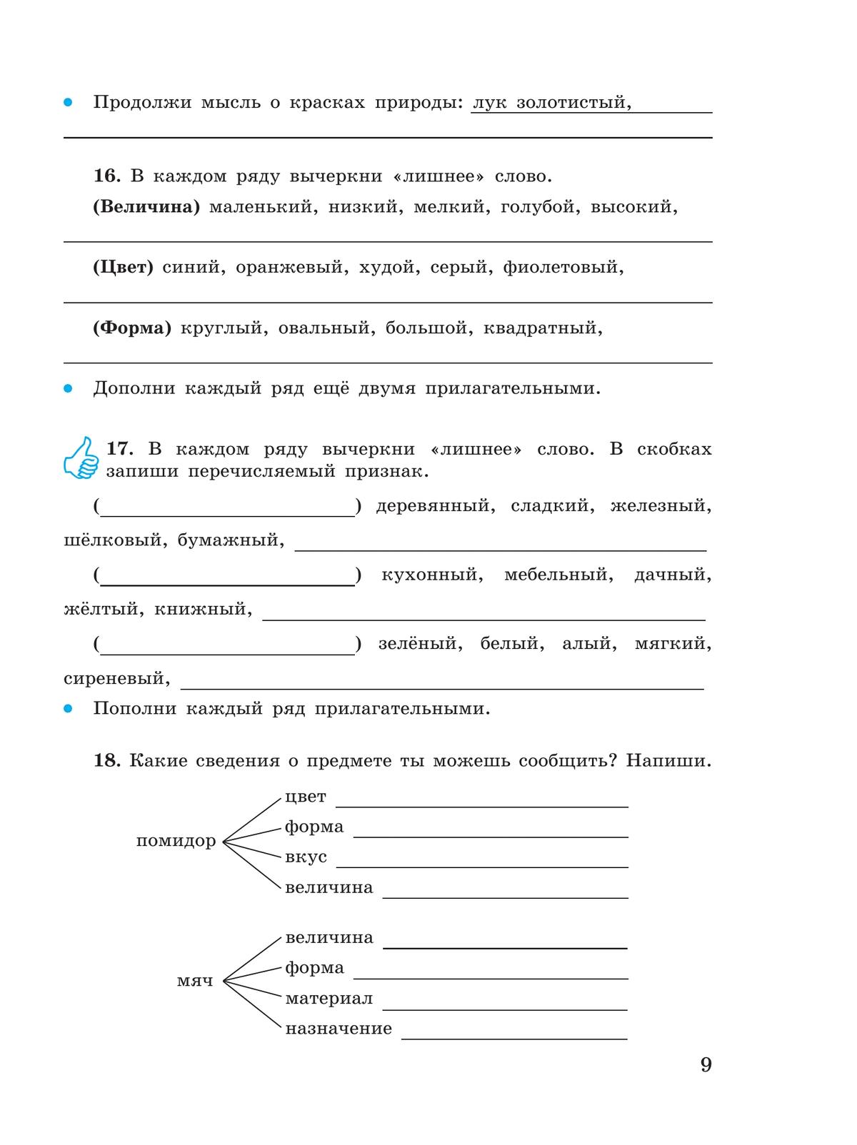 Русский язык. Имя прилагательное. 5-9 классы. Рабочая тетрадь 3 (для обучающихся с интеллектуальными нарушениями) 4